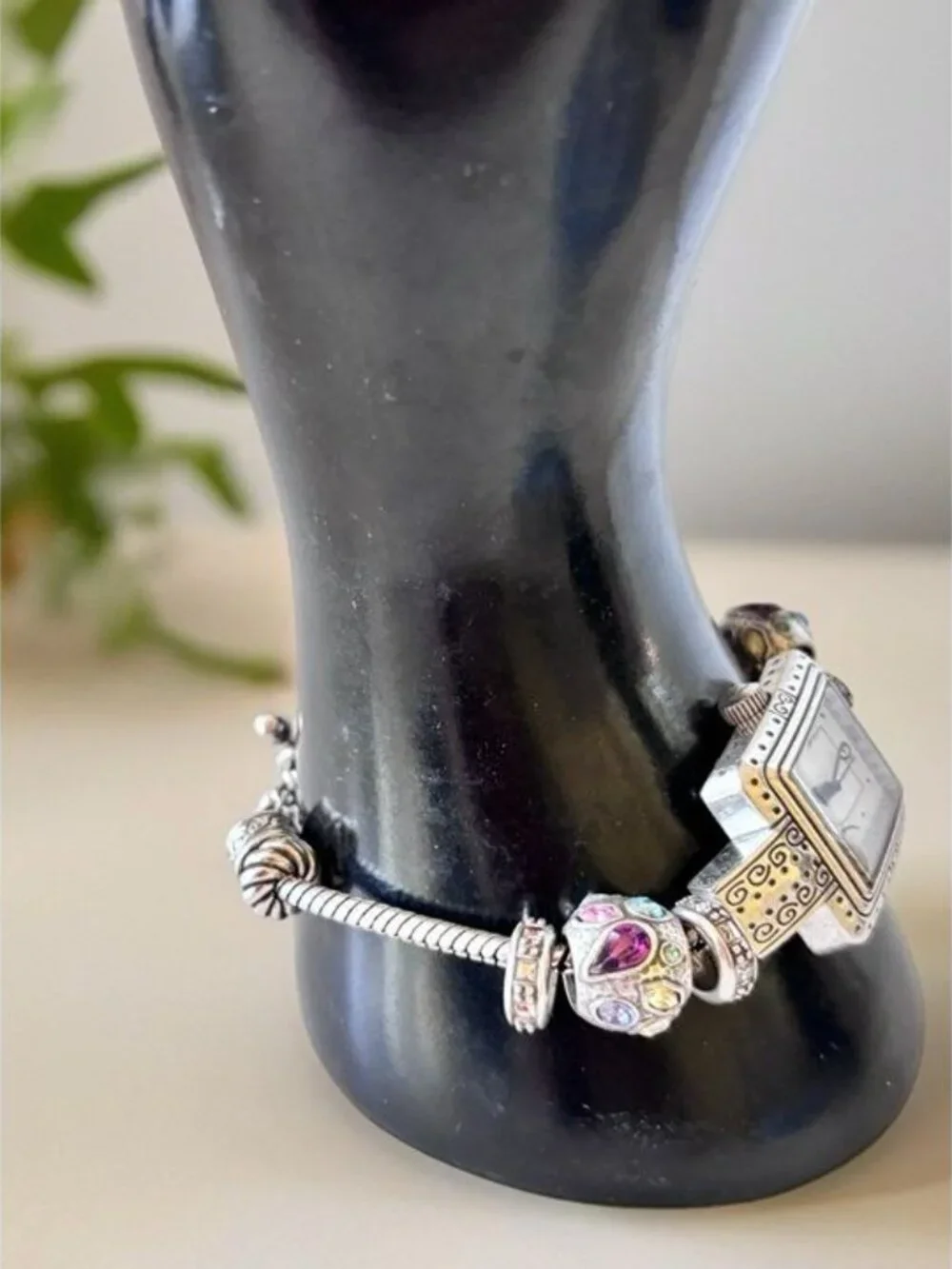 Brighton Short Hills Japan Movement Silver Watch Colorful Beads New Battery